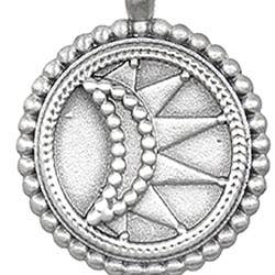 16" Dot Sunburst Pendant Necklace - Silver