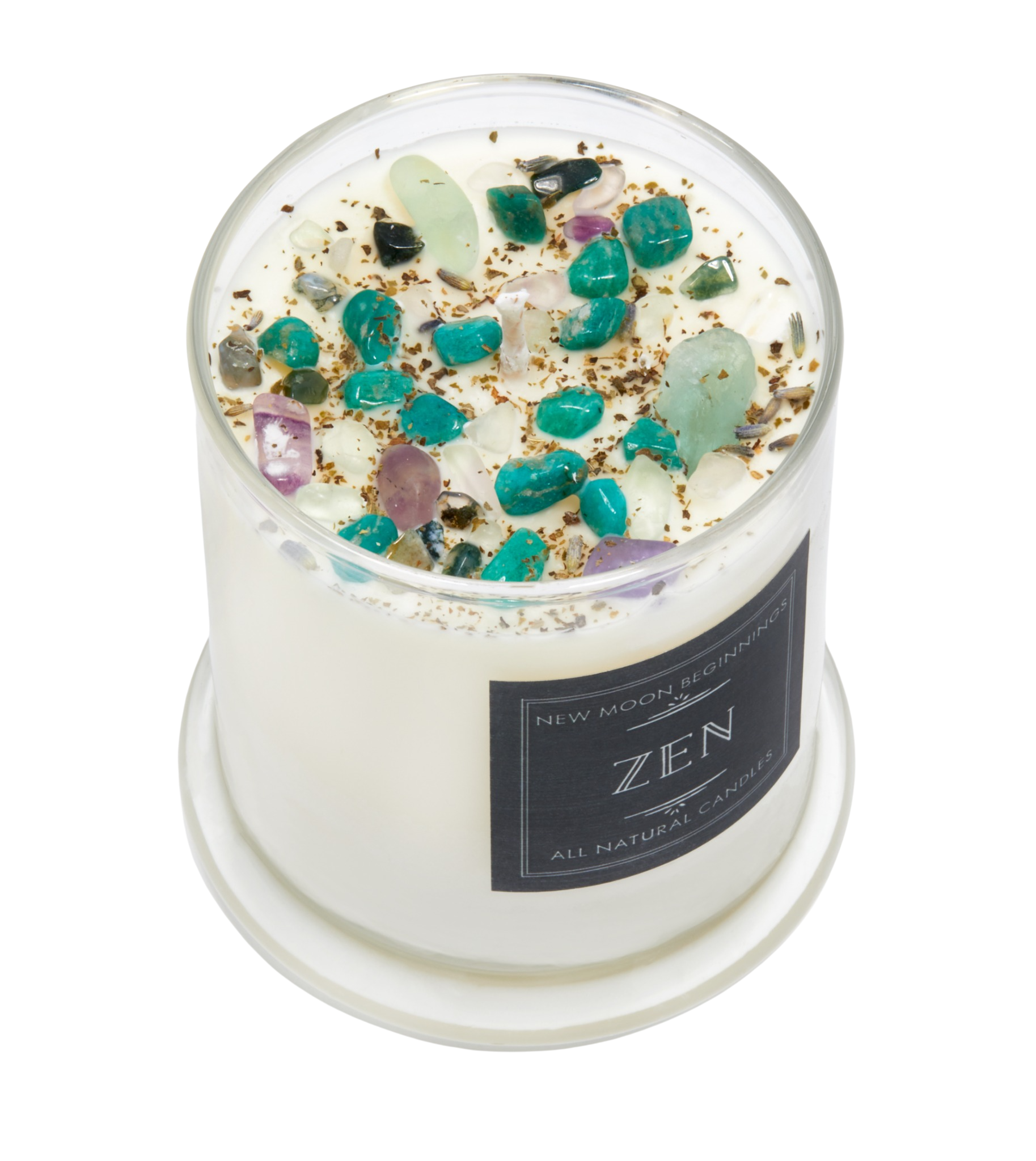 Zen Candle - Soy Candles - Herb, Flower, & Crystal Candle