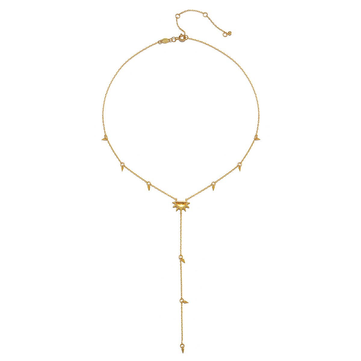 16" Citrine Sun Lariat Necklace