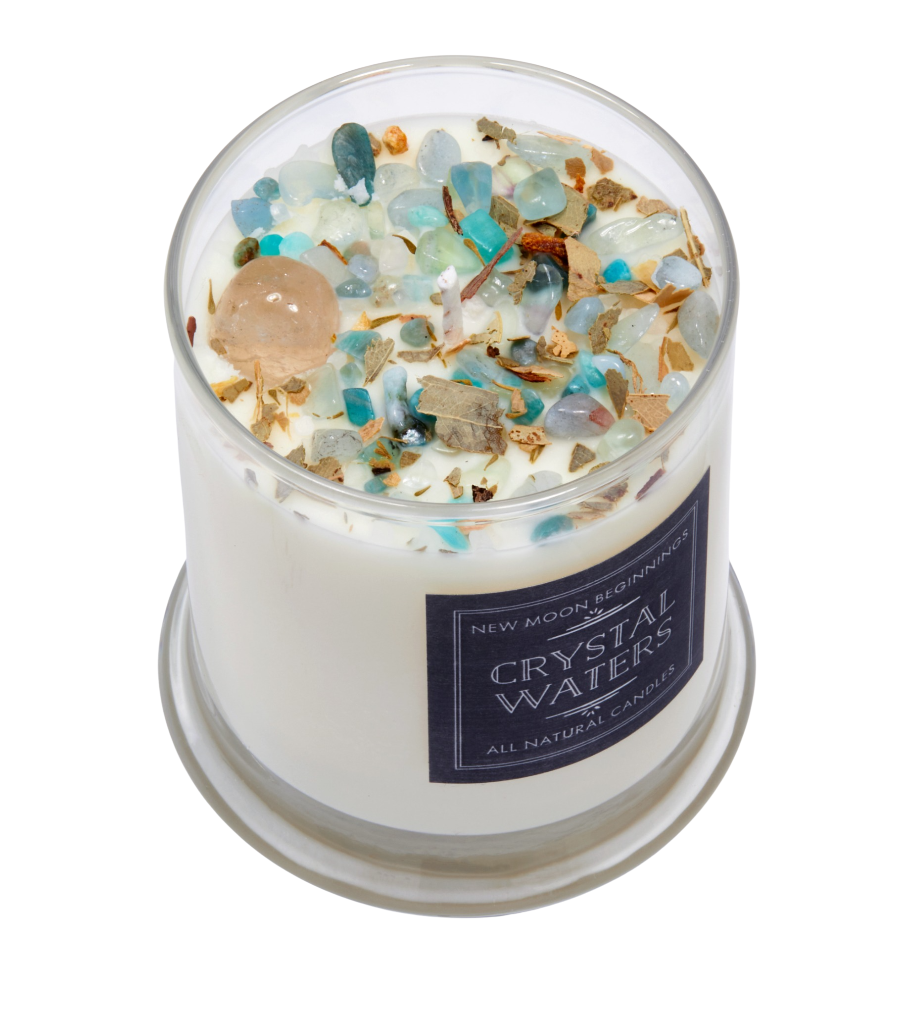 Crystal Waters Candle - Flower, Herb, and Crystal Candles