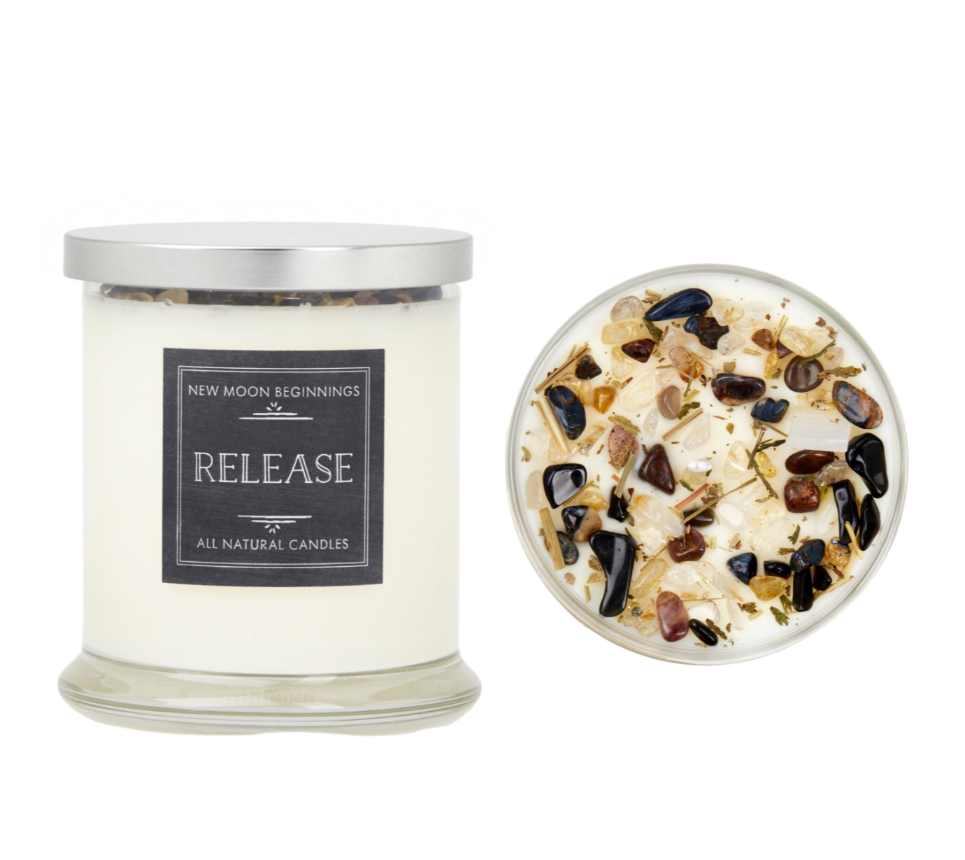 Ritual and Manifestation Candles, Soy Candle, Crystal Candle