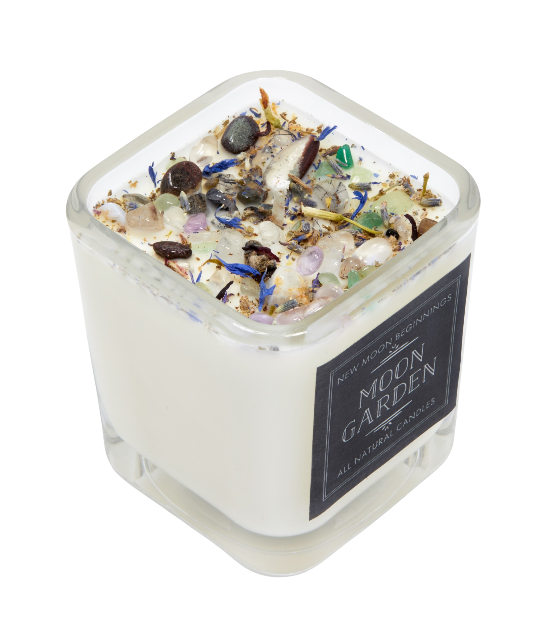 Moon Garden Candle - Soy Candles - Flower & Crystal Candles