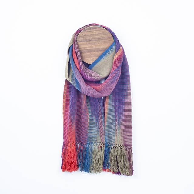 Handwoven Organic Bamboo Fringe Scarf