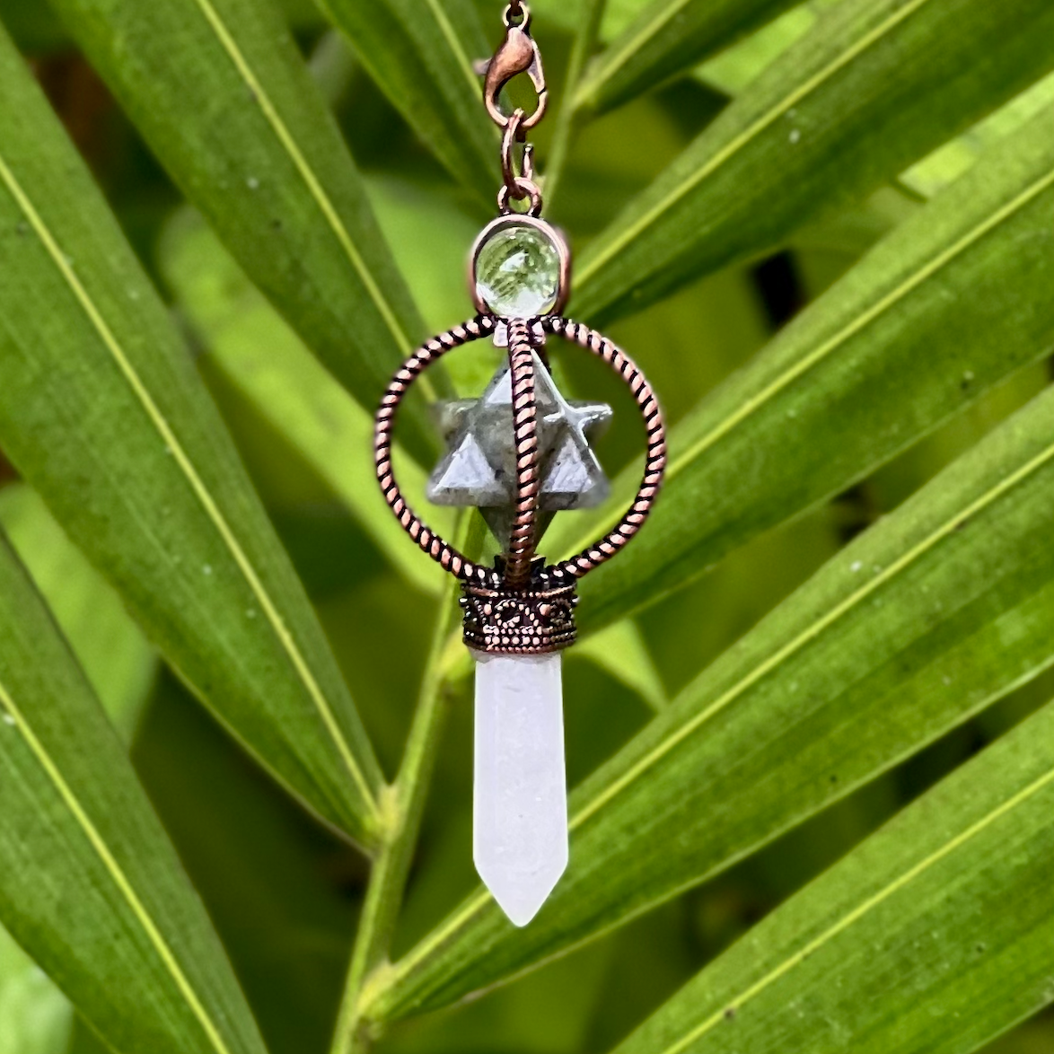Labradorite Merkaba Copper Pendulum - "Moon Energy"