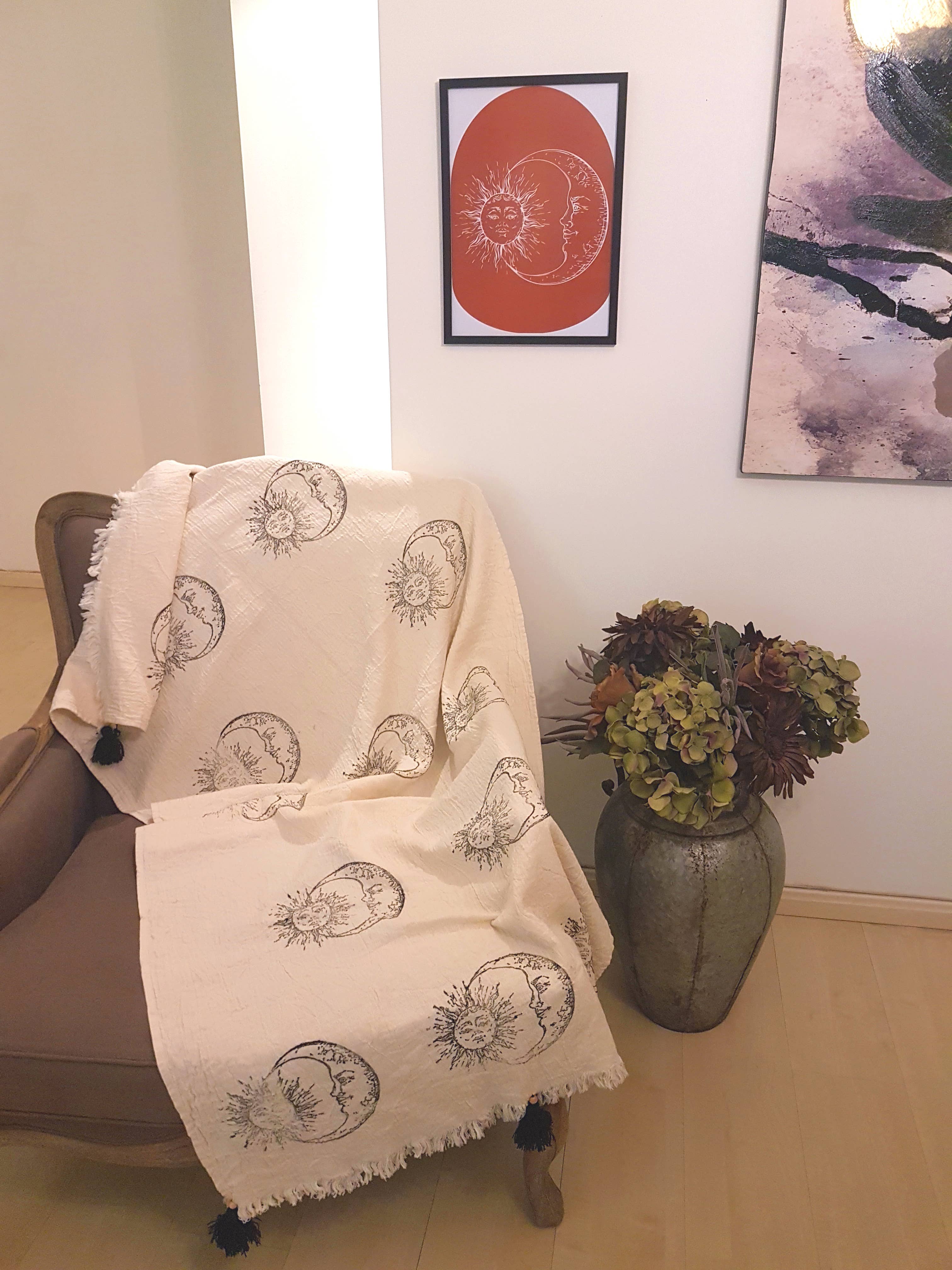 Sun and Moon Throw Blanket