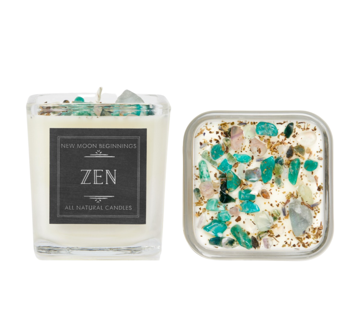 Zen Candle - Soy Candles - Herb, Flower, & Crystal Candle