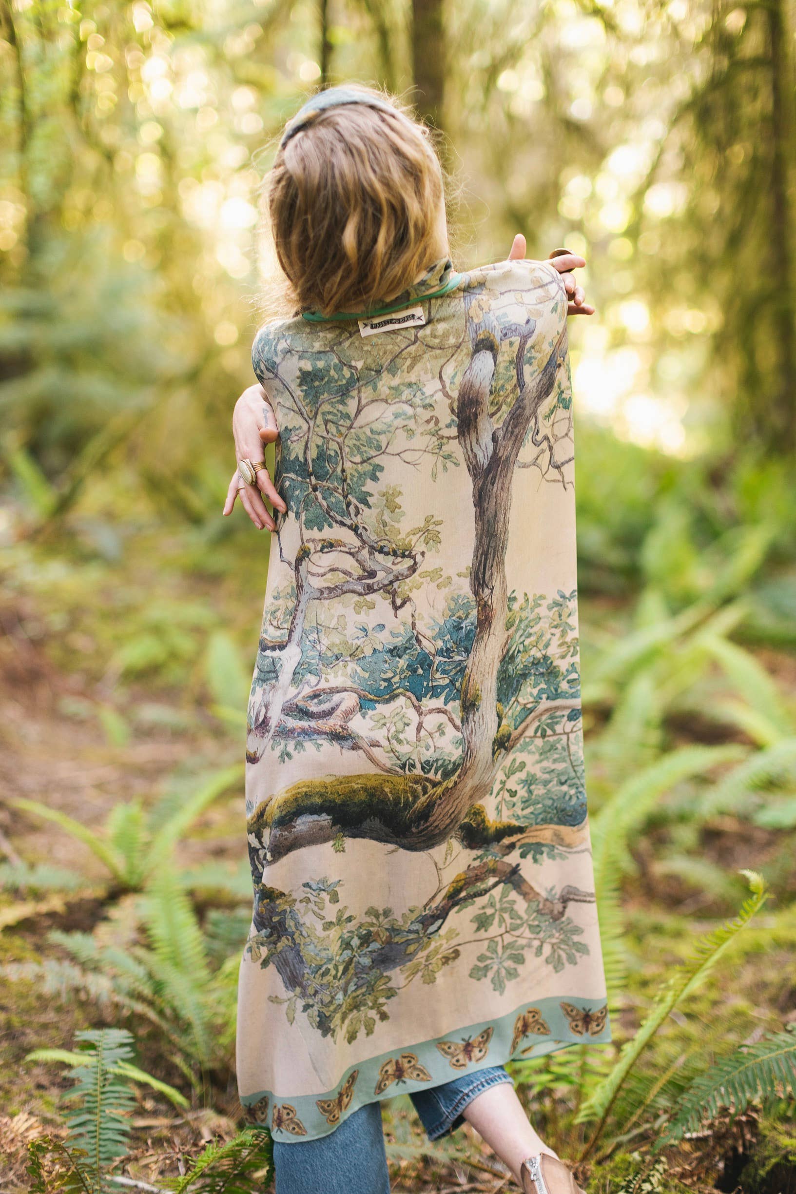 Earth and Sky Bohemian Goddess Starduster Kimono w/Trees