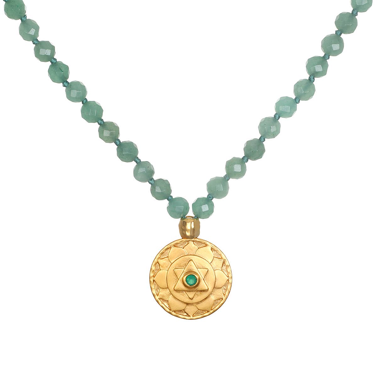 Green Aventurine Heart Chakra Mala Necklace