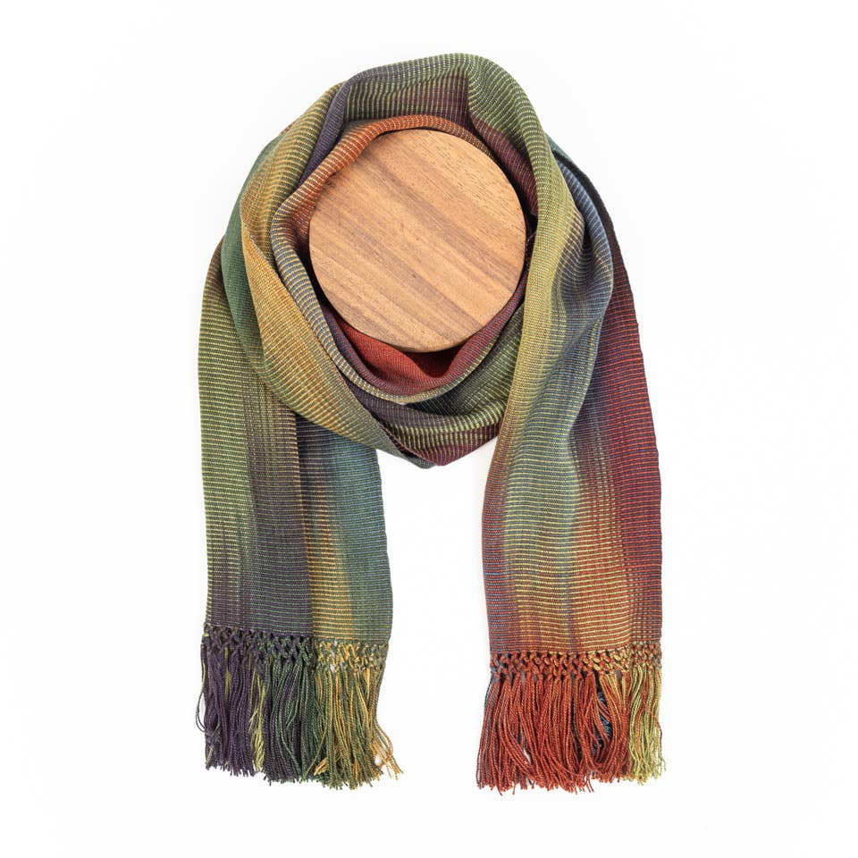 Handwoven Organic Bamboo Fringe Scarf