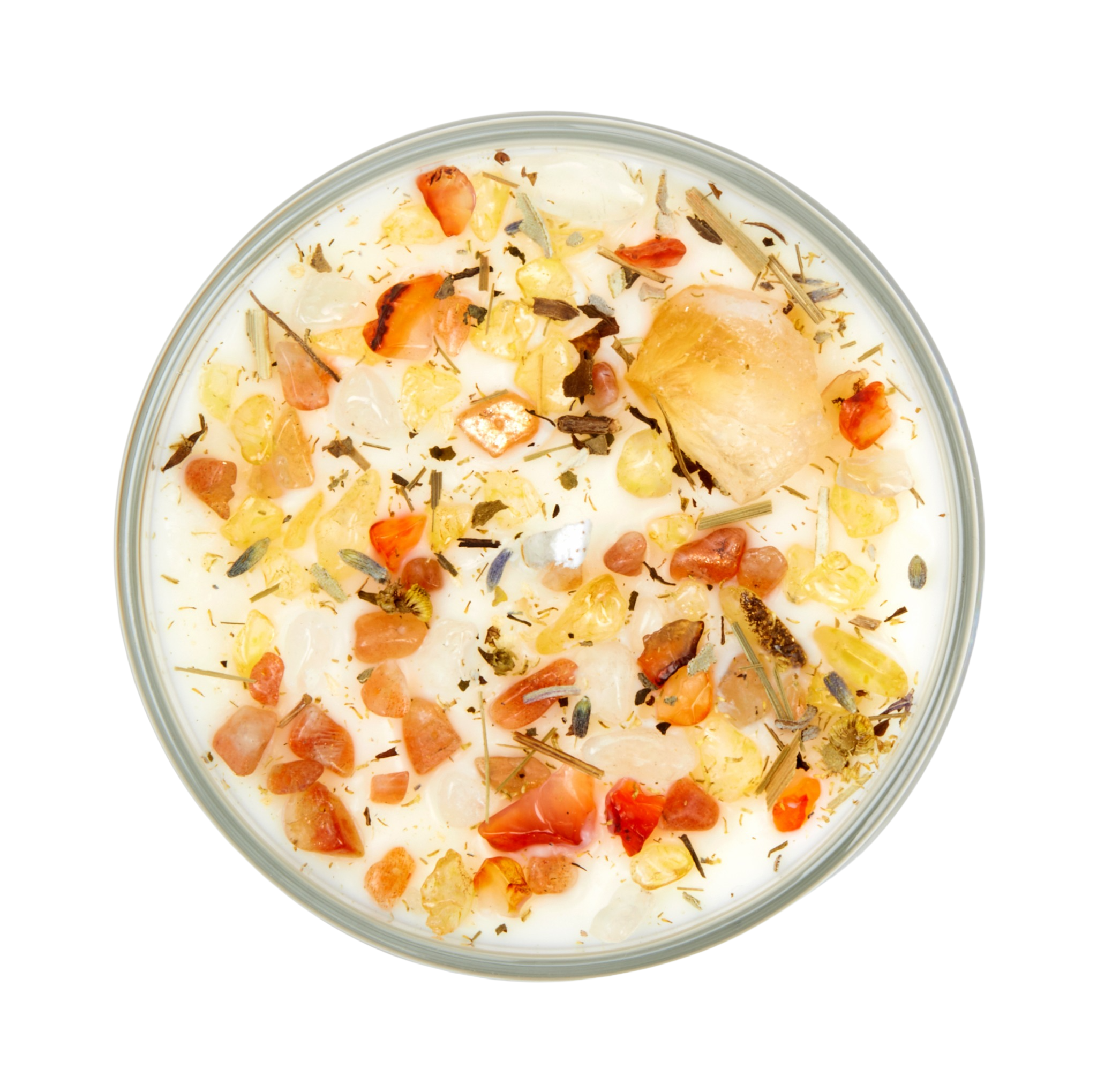 Summer Candle - Herb & Crystal Candle - Seasonal Soy Candle