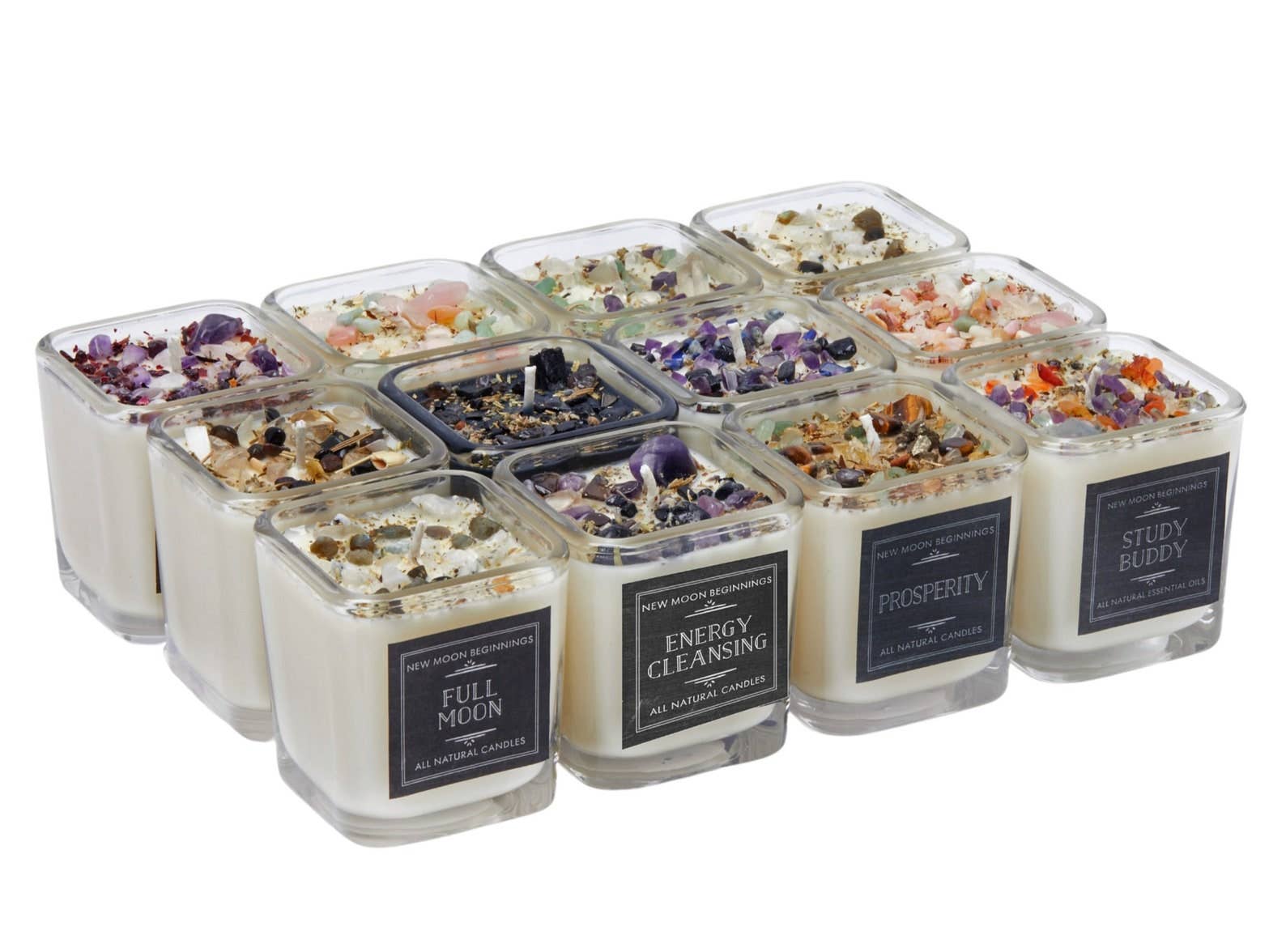 Ritual and Manifestation Candles, Soy Candle, Crystal Candle