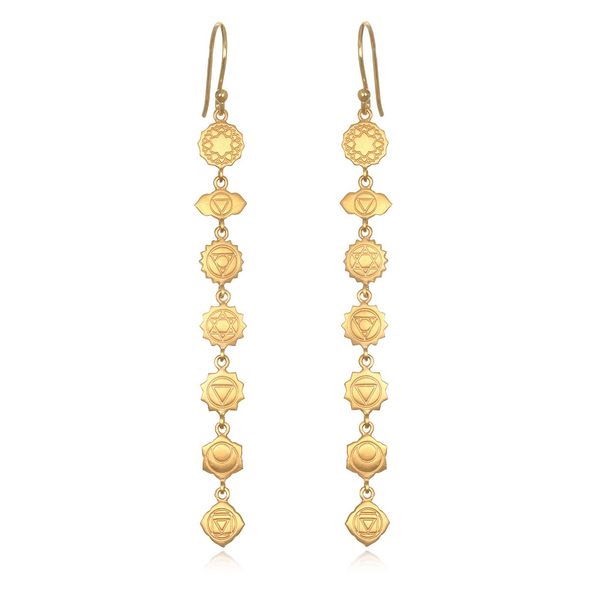Gold Chakra Long Earrings
