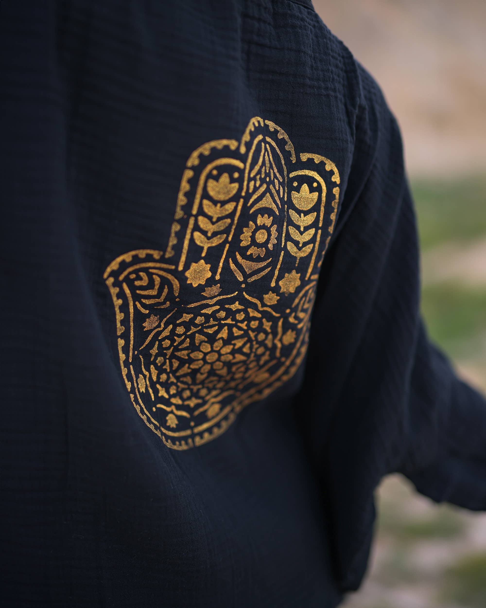 Hamsa Hand Double Gauze Muslin Robe