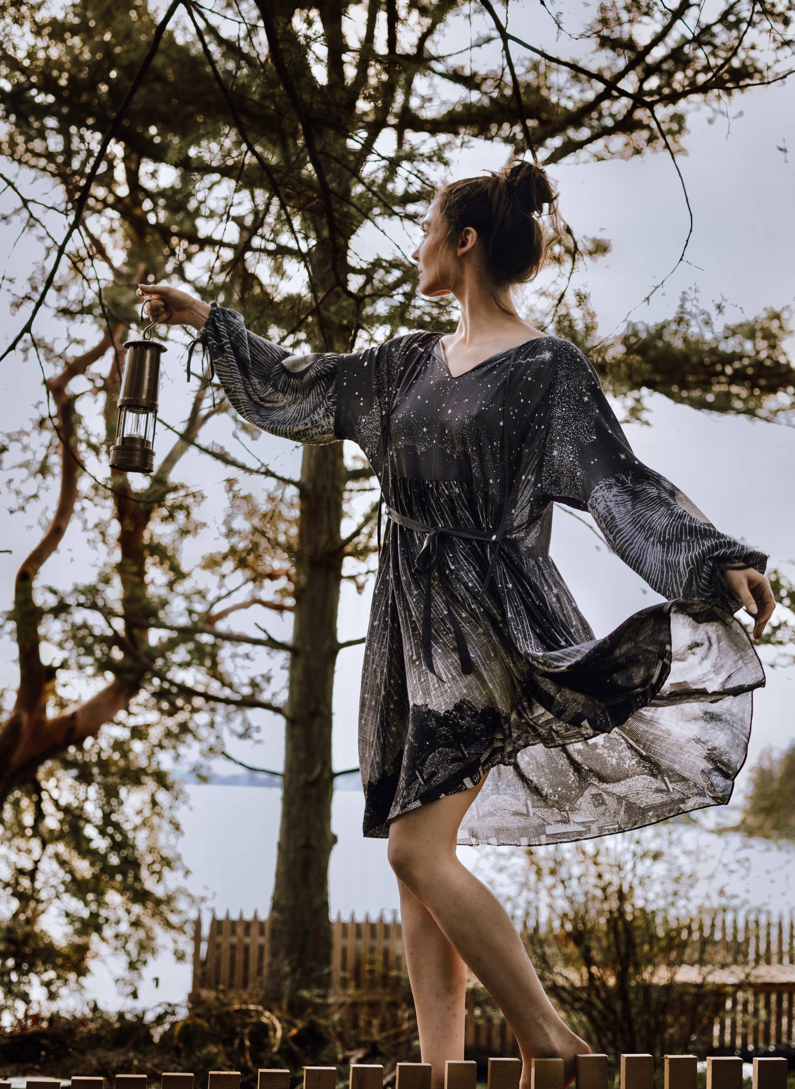 Stargazer Reversible Bamboo Frock Dress, Layering Tunic 