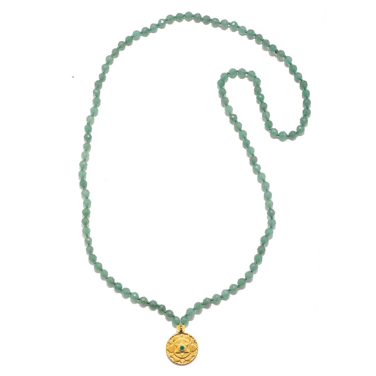 Green Aventurine Heart Chakra Mala Necklace