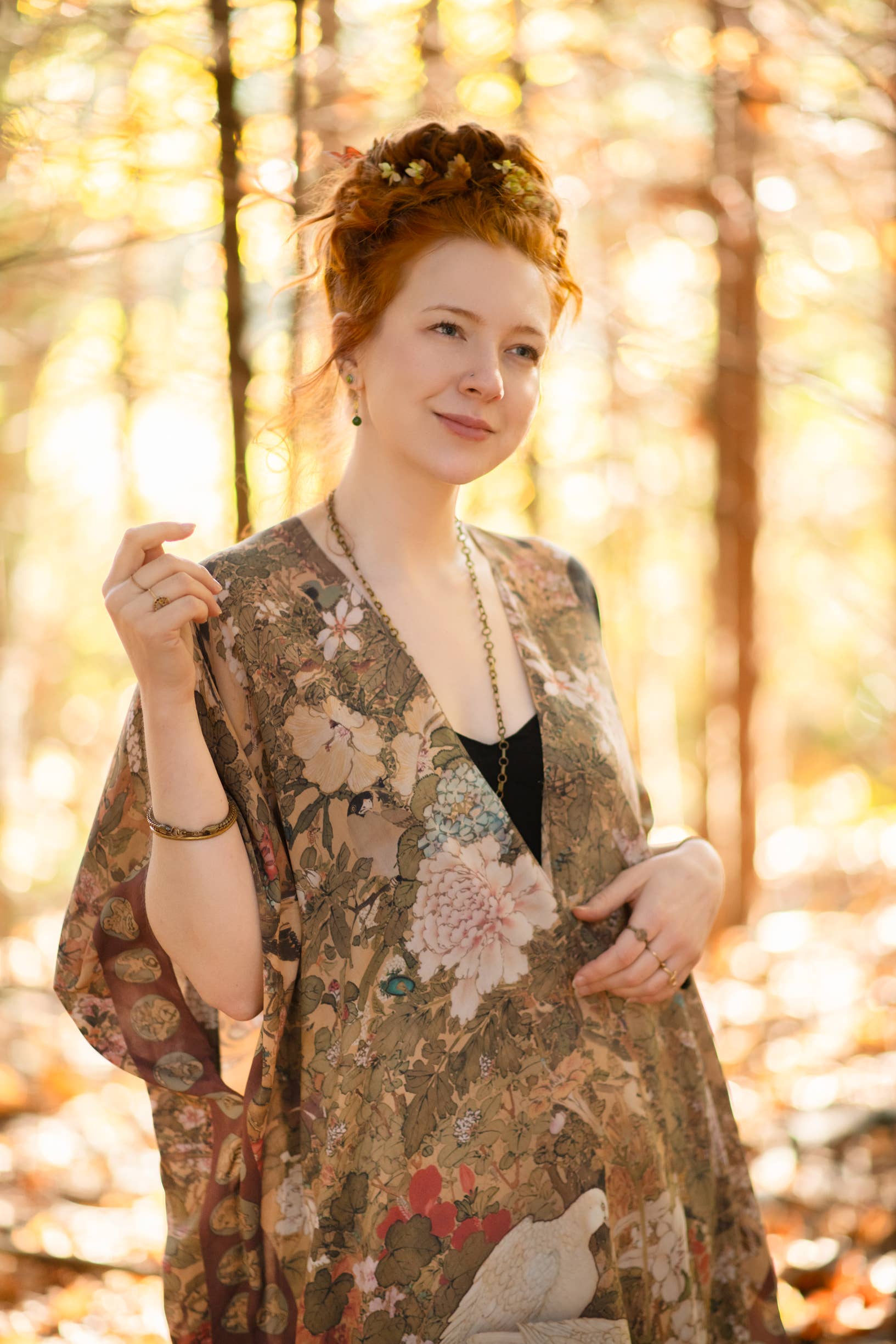 Dream Weaver Bohemian Goddess Starduster Kimono w/Zodiac