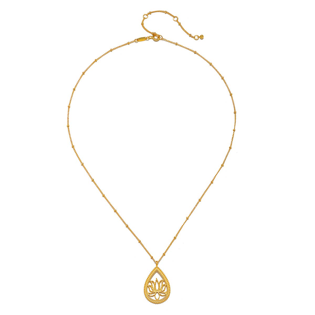 18” Lotus Teardrop Necklace