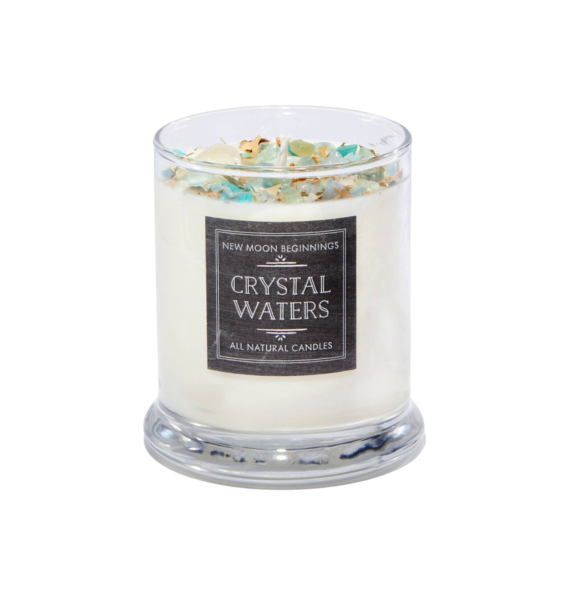 Crystal Waters Candle - Flower, Herb, and Crystal Candles