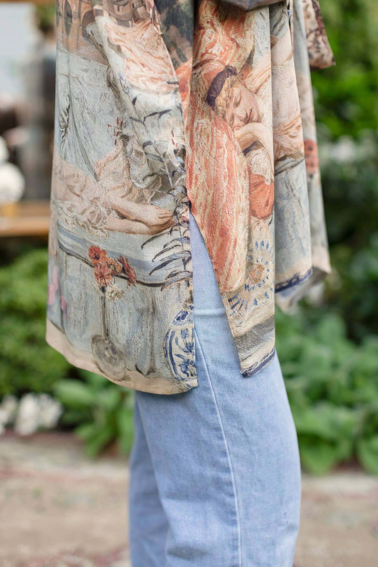 Imaginarium Matinée Duster Bamboo  Kimono w/ Moon mid-length