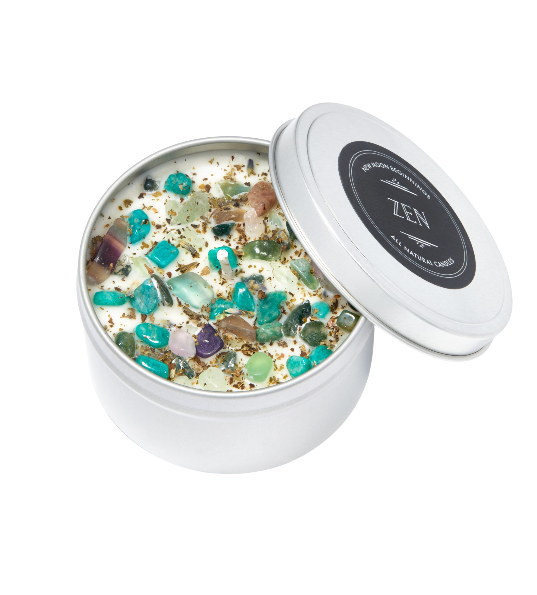 Zen Candle - Soy Candles - Herb, Flower, & Crystal Candle